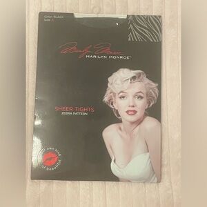 Marilyn Monroe Sheer Black Zebra Pattern Pantyhose